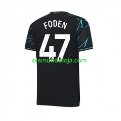 Camisola Manchester City Phil Foden 47 Homem Equipamento Terceiro 2023-2024 Manga Curta